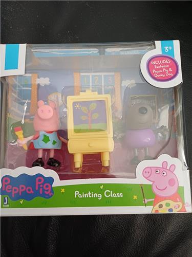 actiefiguren peppa en danny op schilderles