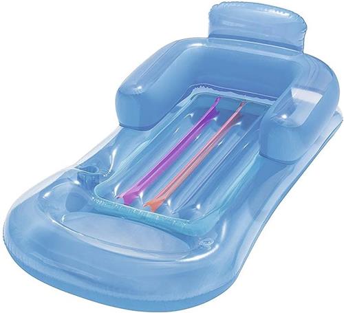 Lexium Tanning bed  Tanning pool  Opblaasbaar luchtbed  Zwembadmatras met rugleuning  Zwembad ligbed volwassenen  Drijvend luchtbed  Pool float  Opblaasbare tanning lounger  Luchtbed met bekerhouder 