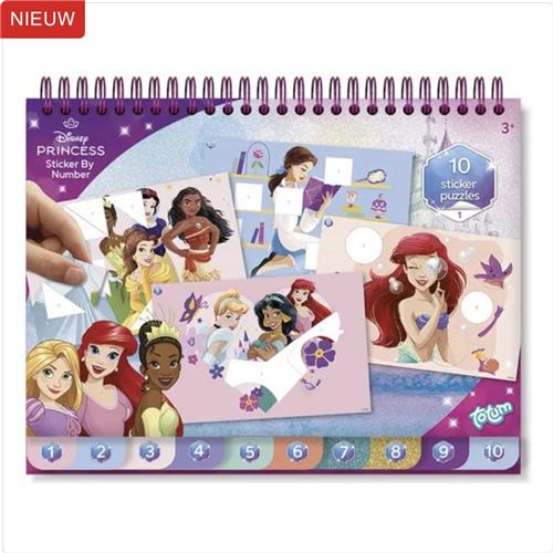 Disney Princess Sticker Puzzel Boekje - Sticker Puzzelen - Cadeau voor Jongens & Meisjes - Hoge Kwaliteit - Puzzel voor Kleuters & Peuters - Stickerboek / Puzzelboek - Creatief Speelgoed - Educatief Speelgoed - Puzzelen & Kleuren - Prinsessen