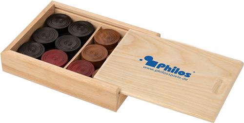 Philos Carromstenen Bulldog, in Houten Box.