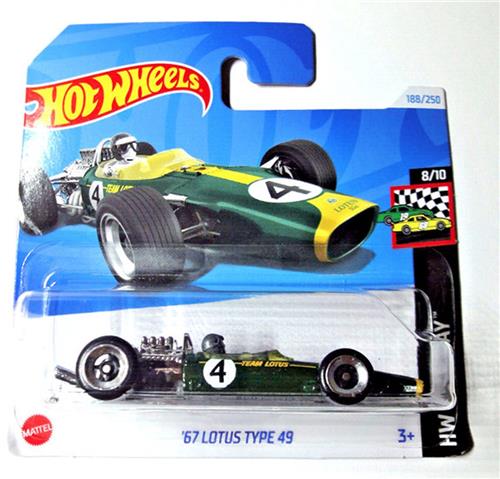 HOT WHEELS LOTUS '67 TYPE 49 RACING GREEN 188/250 (1:64) HW RACE DAY 8/10 SHORT CART 2024