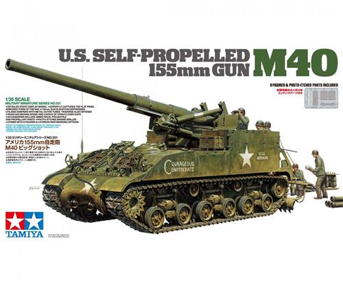 1:35 Tamiya 35351 155mm Self Propelled Gun M40 Plastic Modelbouwpakket