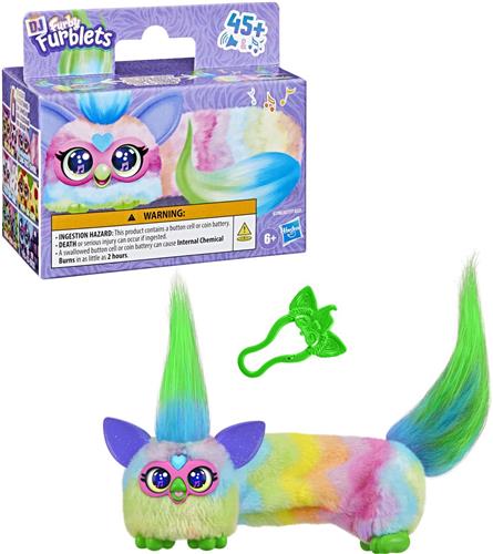 Furby DJ Furblets Can-Dee-Swirl, elektronisch miniknuffeldier voor meisjes en jongens van 6+