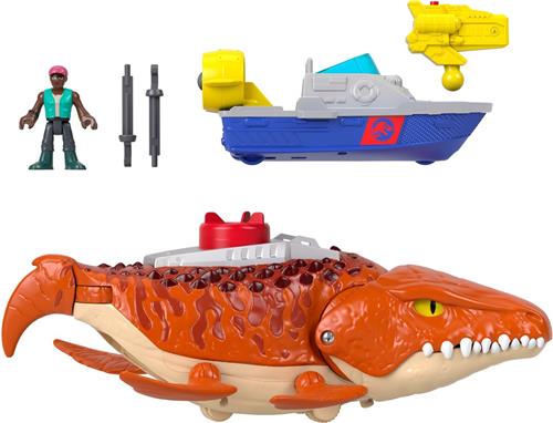 Fisher-Price Imaginext Jurassic World REBIRTH AQUACHOMP CHASE Mosasaurus, Actie/avontuur, 3 jaar, Meerkleurig