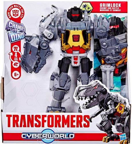 Transformers-speelgoed CYBERWORLD Grimlock Chomp & Battle, actiefiguur van 22,5 cm, 6+