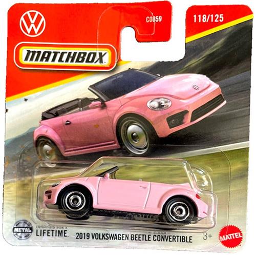MATCHBOX 2019 VOLKSWAGEN BEETLE CONVERTIBLE KEVER CABRIO 118/125 (1:64) MIAMI PINK