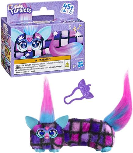 Furby DJ Furblets Dis-Co-Dazz, elektronisch miniknuffeldier voor meisjes en jongens van 6+