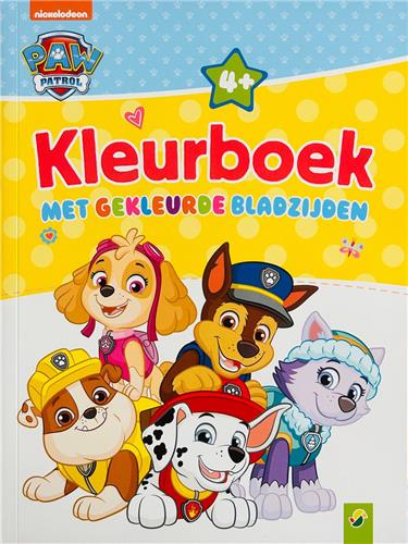 Paw Patrol Kleurboek met gekleurde bladzijden - Kinderen 4 jaar / 5 jaar / 6 jaar - Jongens / Meisjes - Kleuters - Cadeau