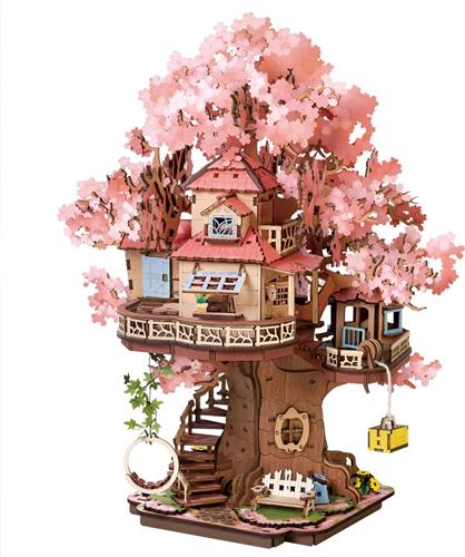 Robotime Sakura Tree House - TGS04 - Kersenbloesem - Bouwpakket - Knutselen - Bloemen - Creatief - Modelbouw