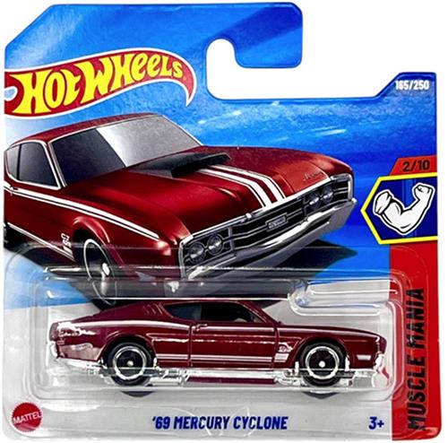 HOT WHEELS 1969 MERCURY CYCLONE 165/250 METALIC RED HW MUSCLE MANIA 2/10