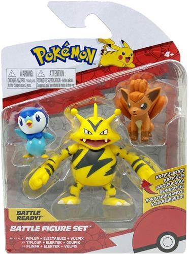 Pokemon Battle Figure 3-Pack - Piplup, Electabuzz, Vulpix