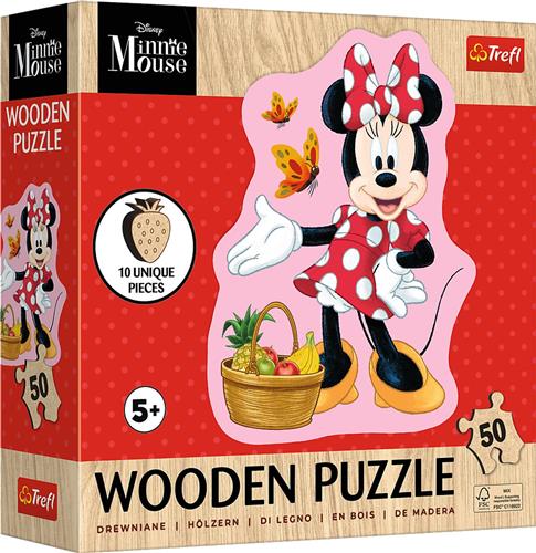Trefl Trefl 50 Wooden Contour Puzzle - Happy Minnie / Disney Minnie_FSC Mix 70%.