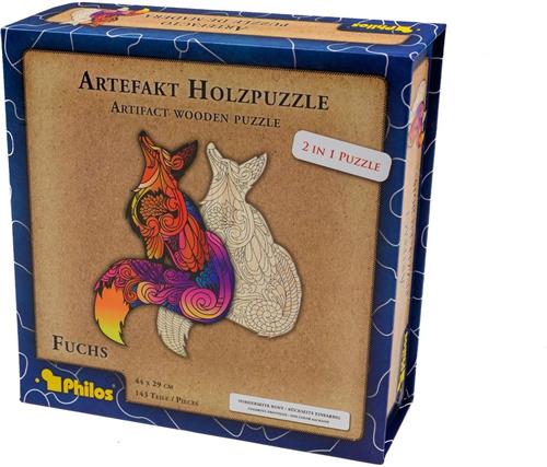Philos Artefact Houten Puzzel 2 in 1 Vos (143).