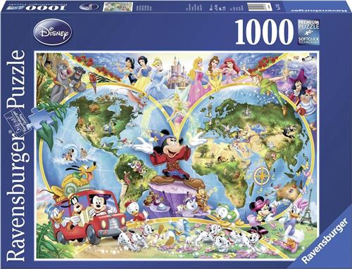 Ravensburger puzzel Disney's Wereldkaart - Legpuzzel - 1000 stukjes