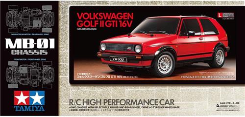 1:10 Tamiya 58748 RC Auto - Volkswagen Golf II GTI 16V - MB-01 RC Plastic Modelbouwpakket