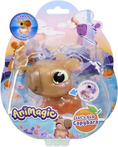 Animagic Let's Glo Capybara Brown - Speelfiguur - Lichtgevende Capybara