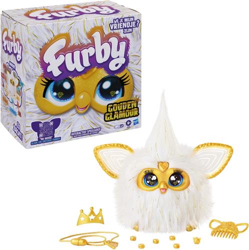Furby Gold Glam-knuffel, spraakgestuurd, interactief speelgoed voor kinderen vanaf 6 jaar
