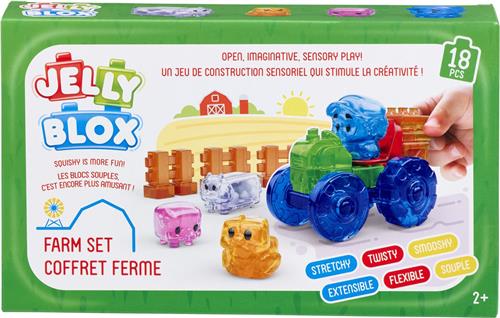 Goliath Jelly Blox Farm Set - Met Trekker - Constructiespeelgoed - Zachte Bouwblokken - Pijnvrij Spelen - Vanaf 2 jaar - BPA vrij