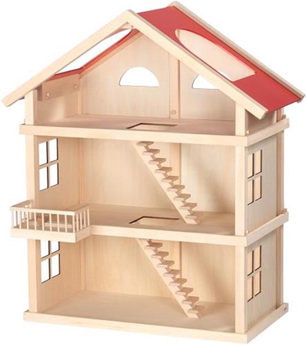 Houten poppenhuis 3 etages