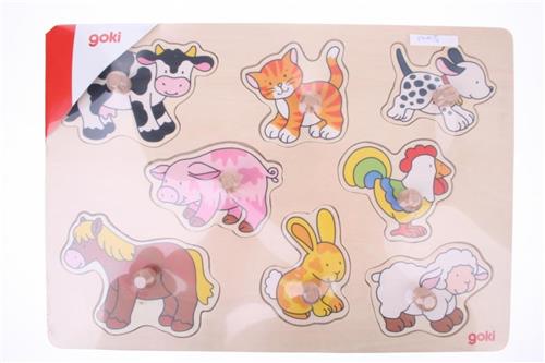 Goki Knopjespuzzel Met Boerderijdieren