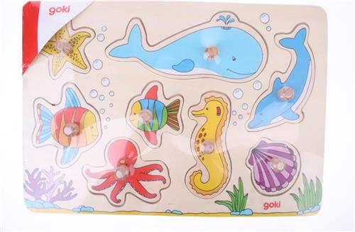Goki Knopjespuzzel Met Zeedieren 8-delig
