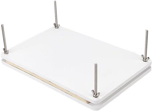 Inovra - Bamboe Boekpers Rechthoekig Wit - Handige Tool voor Boekbinden en Papierpersen - DIY Boekbindbenodigdheden