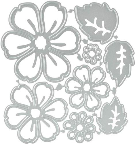 Inovra - Metalen stansvormen bloemen - 8 stuks voor scrapbooking en decoratie