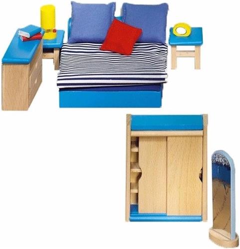 Poppenhuismeubeltjes moderne slaapkamer