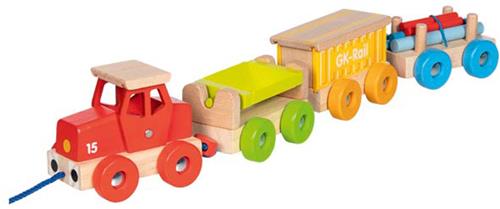 Trein: GOEDERENTREIN GK-Rail 55x7,6x8,8cm, hout, 2+