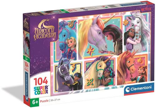 Clementoni - Puzzel - Unicorn Academy - 104 stukjes - Super Color - vanaf 6 jaar