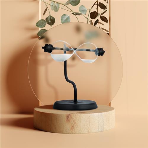 Relaxdays zandloper zwart - woonaccessoires - timer - hourglass - decoratie kantoor - 15 min