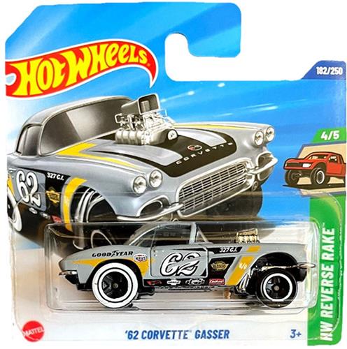 HOT WHEELS '62 CORVETTE GASSER MATT GREY 62 182/250 1:64 HW REVERSE RAKE 4/5