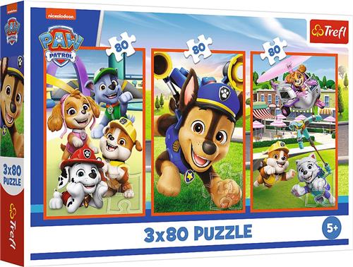Trefl 3x80, A dog's gang, Viacom PAW Patrol FSC Mix 70%, 80 stuk(s), Stripfiguren, 5 jaar
