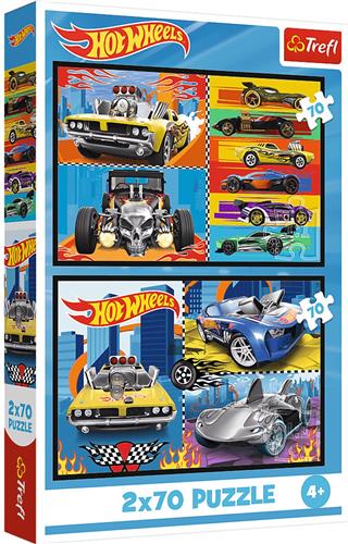 Trefl 2x70, Toy cars, Hot Wheels FSC Mix 70%, 70 stuk(s), Voertuigen, 4 jaar