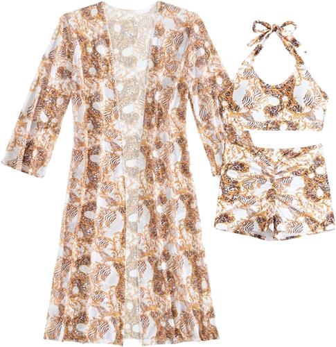 Bovista Bikini Set Dames - Strandjurk - Volwassenen - Strandtuniek - Blouse - Wit - Maat M