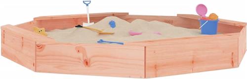 Zandbak met bankjes achthoekig massief douglashout