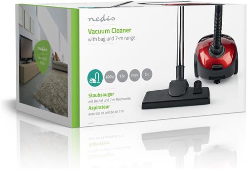Nedis stofzuiger met zak 700w 1,5l.