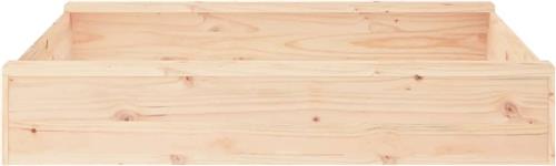 vidaXL Zandbak met bankjes vierkant massief grenenhout