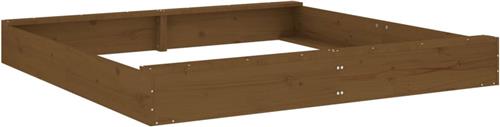 Zandbak met bankjes vierkant massief grenenhout honingbruin