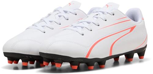 Puma voetbalschoenen Vitoria FG/AG wit rood - synthetisch leer.