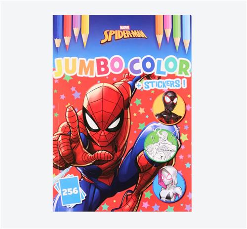 Marvel Spider-Man Kleurboek  A4 Formaat  Actie & Creatief Plezier voor Kinderen  Kleur- & Stickerboek  256 Paginas A4  Inclusief 4 Stickervellen  Zachte Kaft