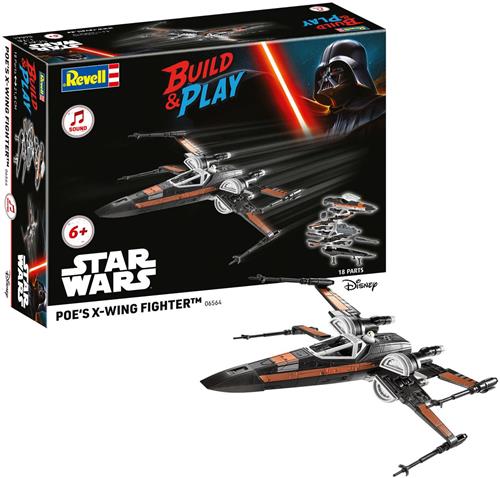 Revell Modelbouwpakket Ruimtevaart - 06564 Build - Play - Poe#039 X-wing Fighter - Star Wars - met Geluid - voor Kids Plastic - 1:78