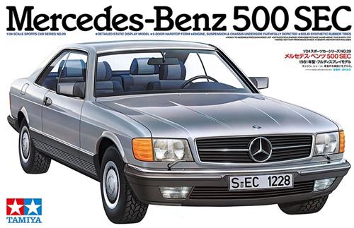 Tamiya Modelbouwpakket Auto - 24029 Mercedes-Benz 500SEC - CL-Klasse (C126) - Luxe Coupé - Auto Plastic - 1:24