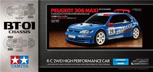 Tamiya Modelbouwpakket Auto - 58746 RC Auto - Peugeot 306 Maxi - BT-01 - met Certificaat RC Plastic - 1:10