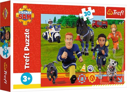 Trefl 30, Ready to help, Prism A&D Fireman Sam, 30 stuk(s), Stripfiguren, 3 jaar