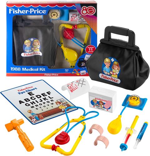 Fisher-Price Doktersset 1988, 11-delige set voor fantasiespel, Mattel 80ste, Terug in de Tijd