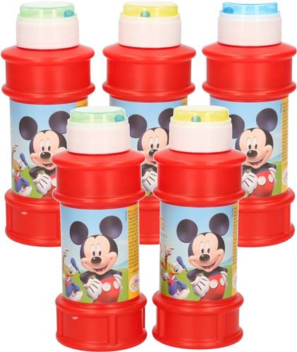 6x Disney Mickey Mouse bellenblaas flesjes met spelletje 175 ml voor kinderen - Uitdeelspeelgoed - Grabbelton speelgoed