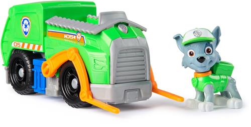 PAW Patrol - Rocky's Recycle Truck - speelgoedauto met speelfiguur - 80% gerecycled plastic - duurzaam speelgoed