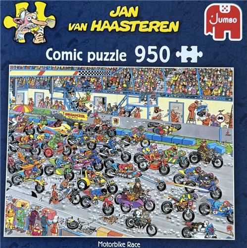 Jan van Haasteren comic puzzle Motorbike Race 950 stukjes jumbo puzzel motorrace wedstrijd motorracewedstrijd