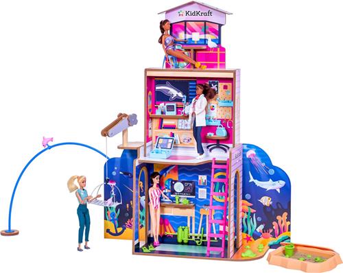 KidKraft Houten Poppenhuis 2-in-1 Beach & Rescue Center met accessoires